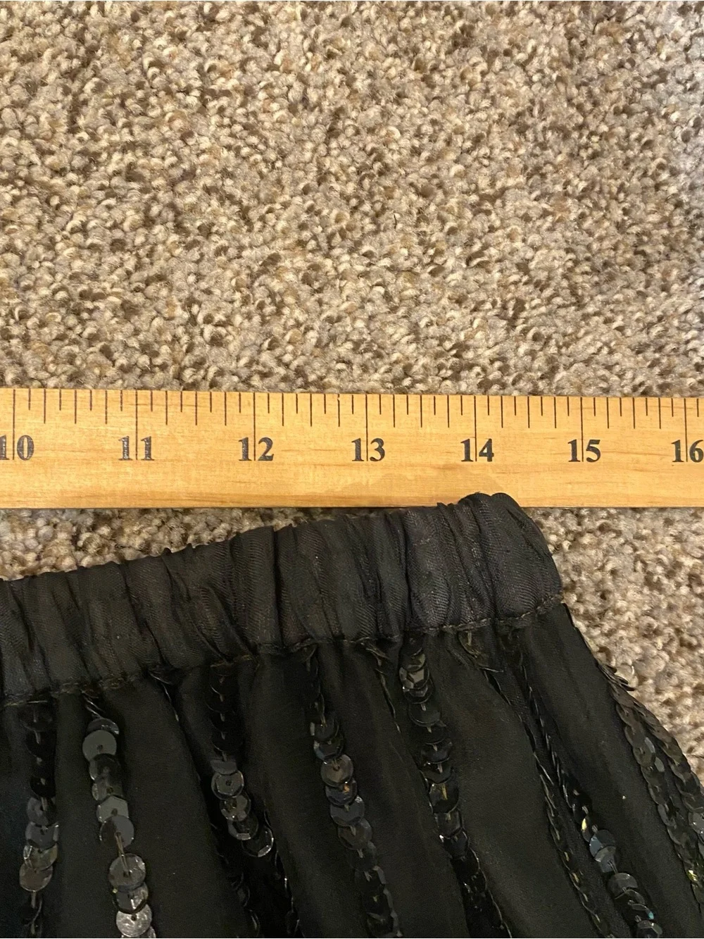 Vintage 70s Glam Black Beaded Sequined Skirt Set with Silver Leaf Embellishments